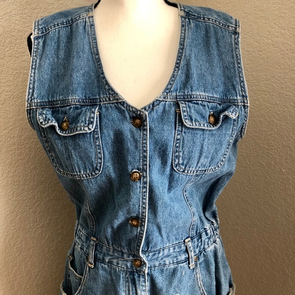 Gloria Vanderbilt Soft Blue Denim Jumpsuit Medium - Picture 4 of 7